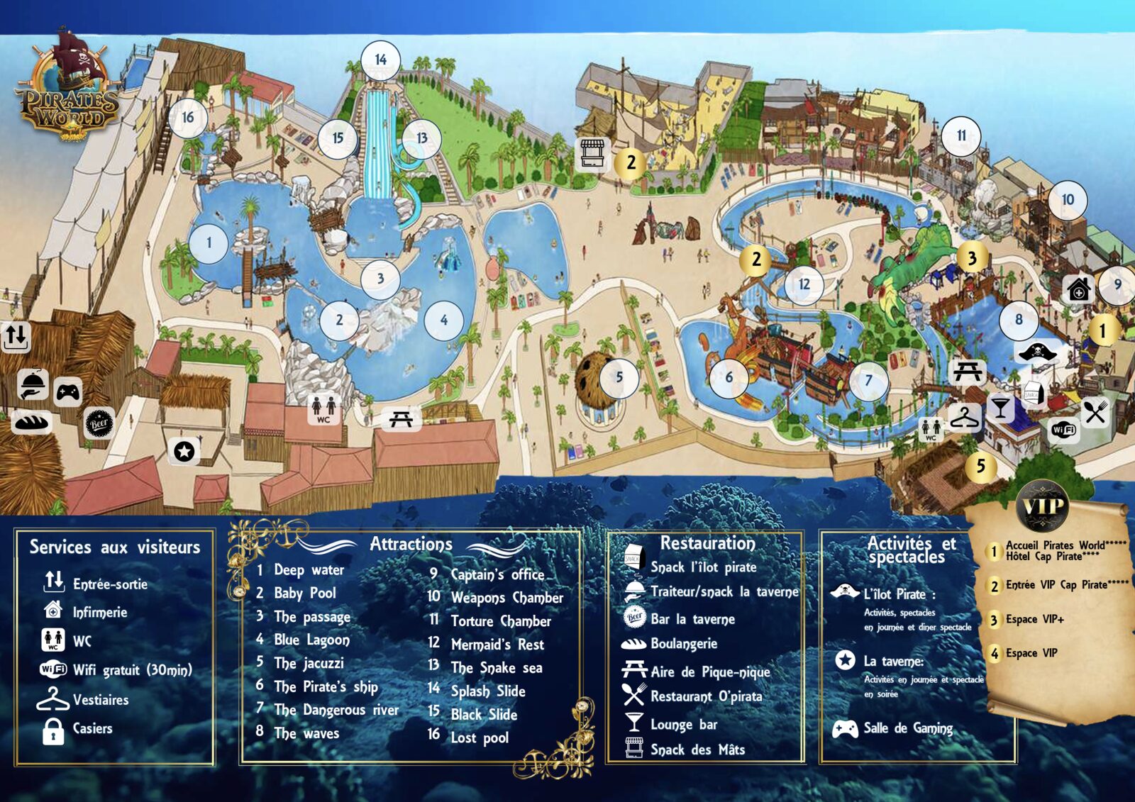 Plan général du parc Pirates World