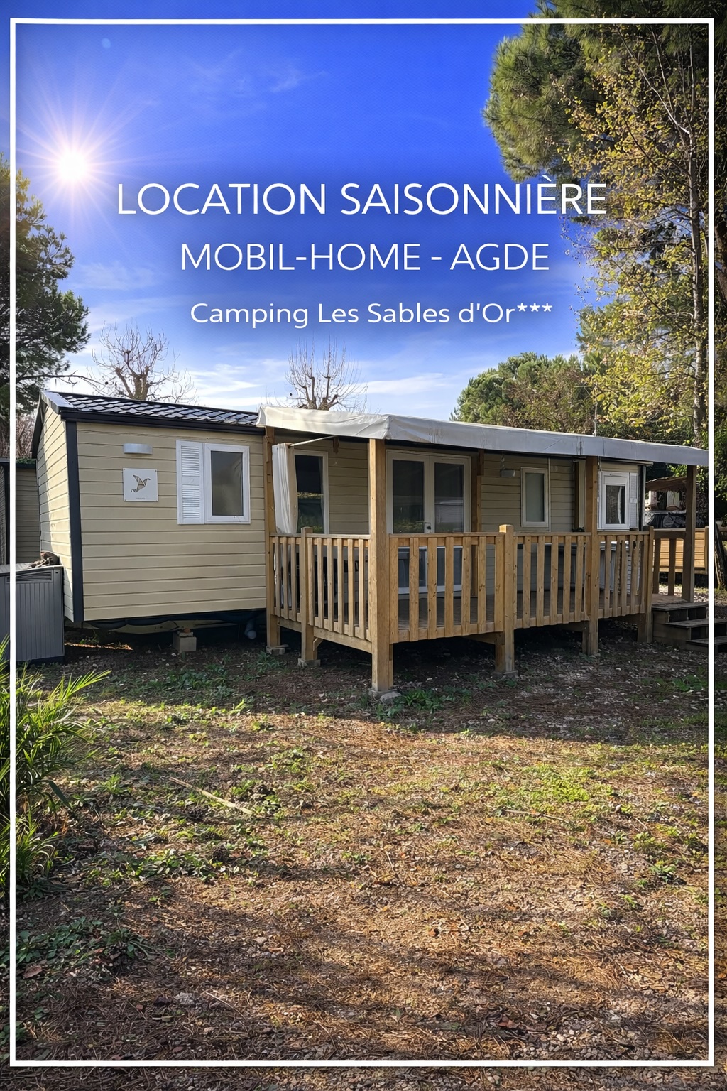 Mobil-home Blanc au camping Les Sables d'Or